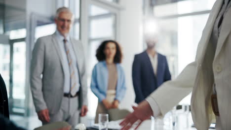 business people shake hands and celebrate success