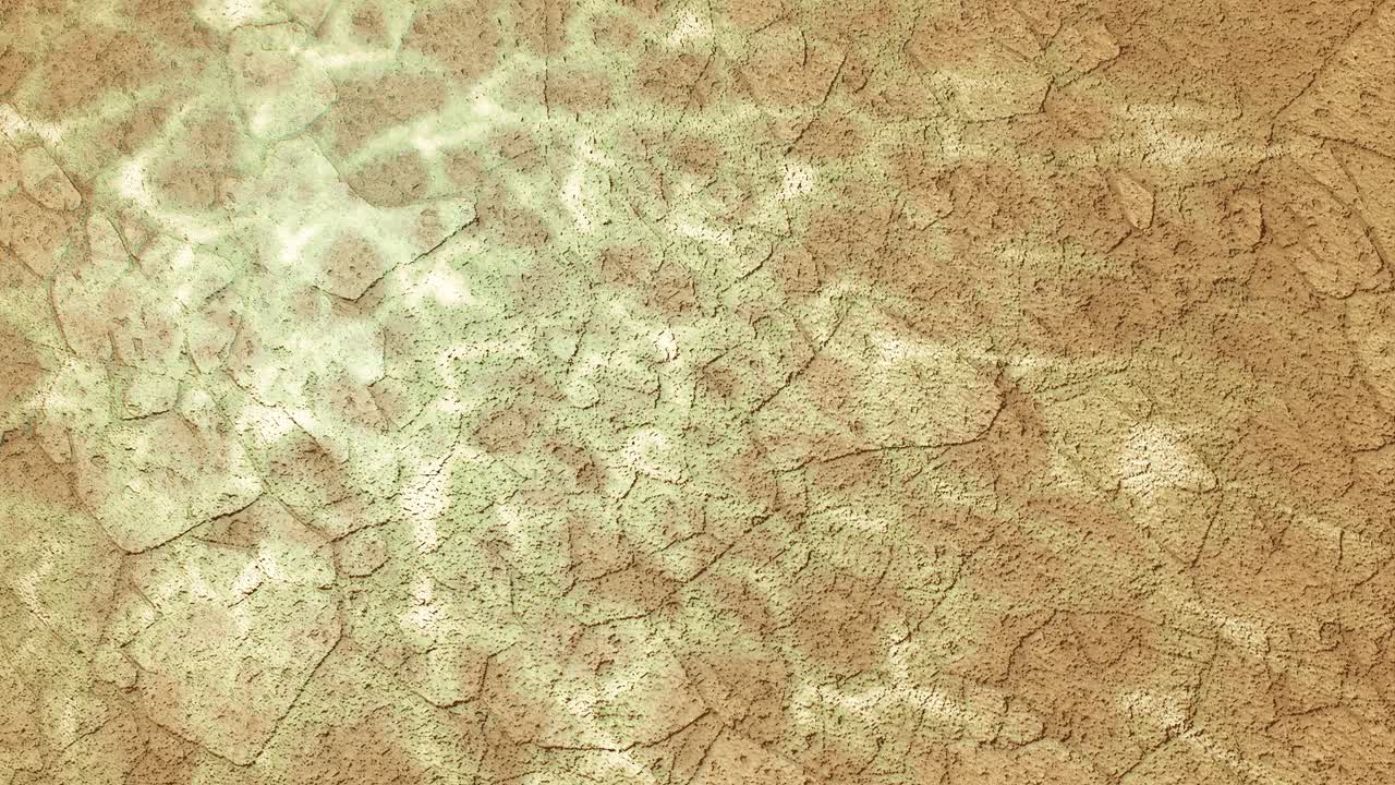 agua líquida y luz en suelo seco superficie del suelo animación de bucle color desierto de arena