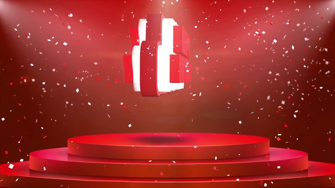 feliz cumpleaños confeti rojo del podio