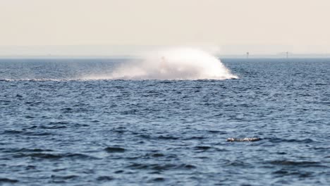 un piloto de jetski realizando una acrobacia de alta velocidad