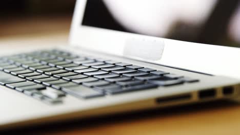 laptop on table in living room