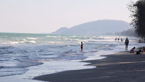 people enjoying a sunny day at the beach