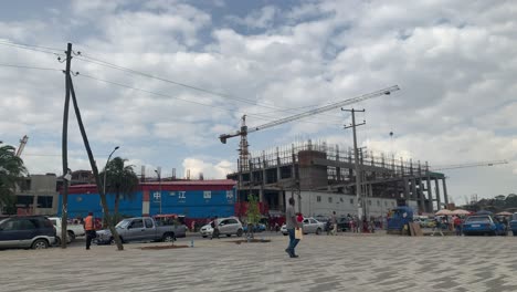 wide angel shot to piassa new mega project building near the city administration office in ethiopia, addis ababa.