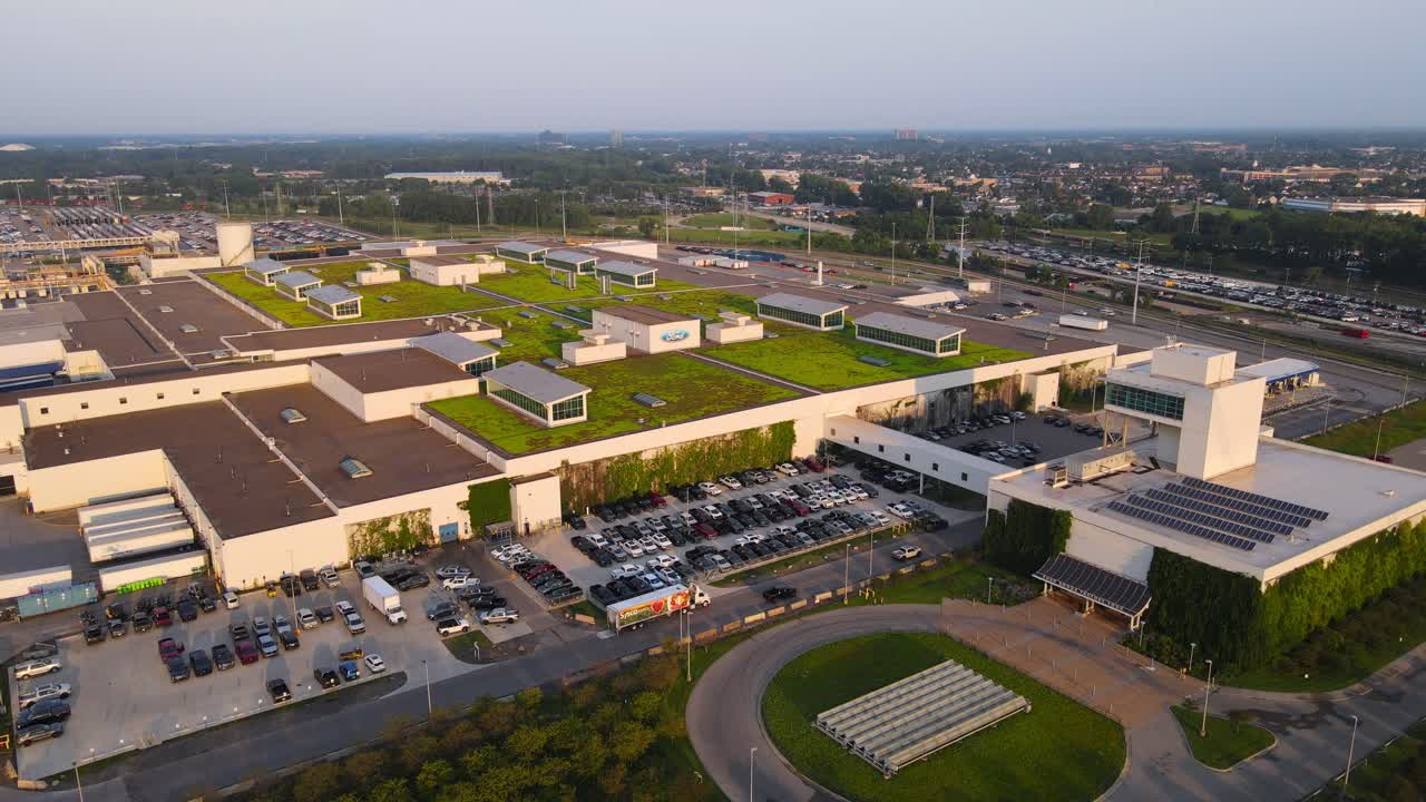 Panoramic aerial view of Ford Rouge Complex, DPT Final Assembly in Dearborn, Michigan, USA