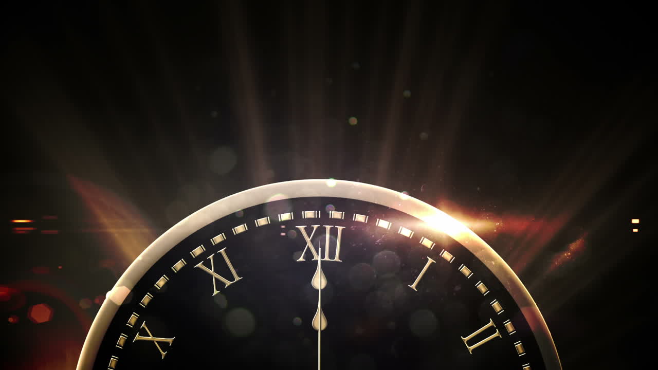 cuenta atrás hasta la medianoche con fuegos artificiales explotando