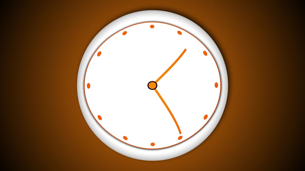 tiempo invertido animación de reloj. reloj animado aislar en fondo blanco.