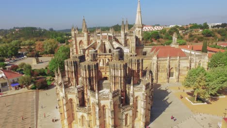 aerial view of the convent of christ in alcobaça, portugal