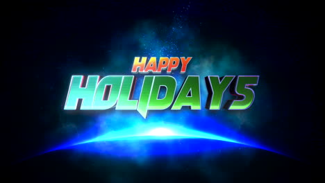 Cosmic shimmer: Happy Holidays in galaxy with glitters