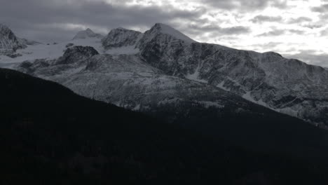 quiet white forest mountain landscape of whistler, canada -aerial