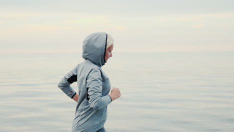 woman jogging in early morning