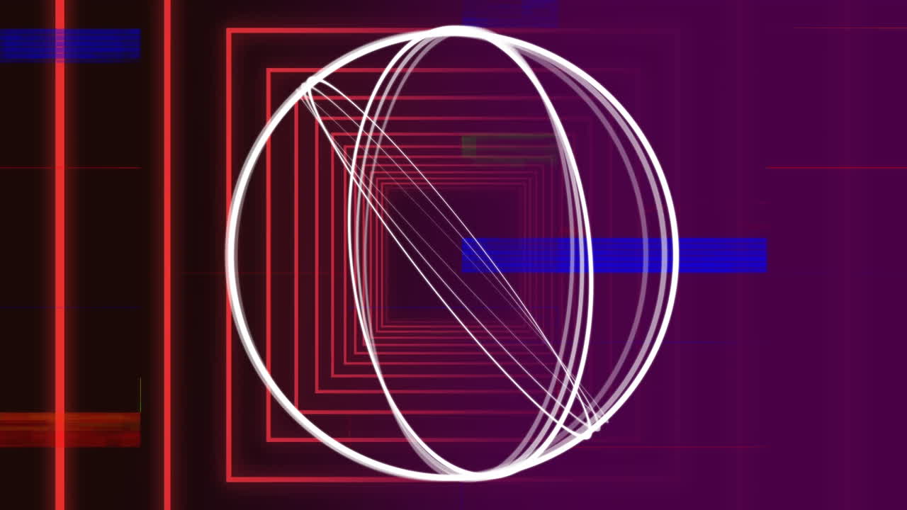 círculo girando a su alrededor contra formas cuadradas