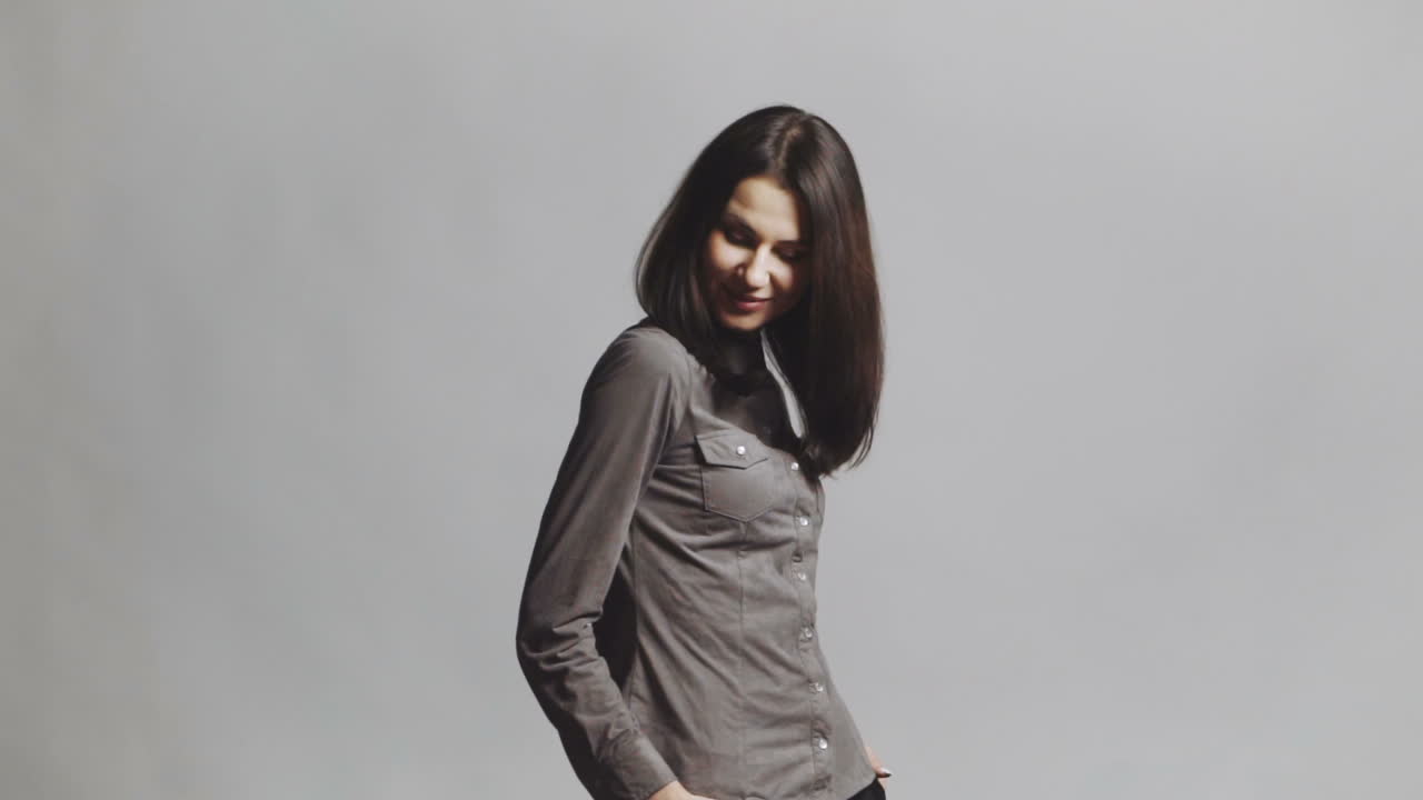 Babe in studio. Babe in studio looking at camera, smiling