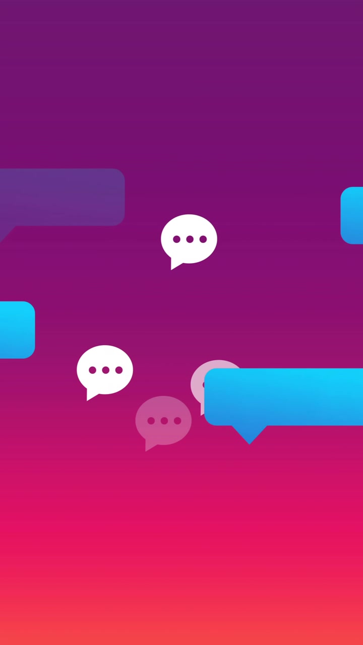 Animazione di icone multimediali su sfondo rosa