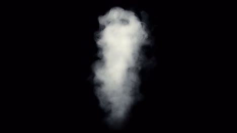 animation white smoke isolate on black background.