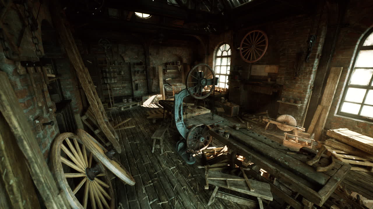 오래된 목재 가공 작업실