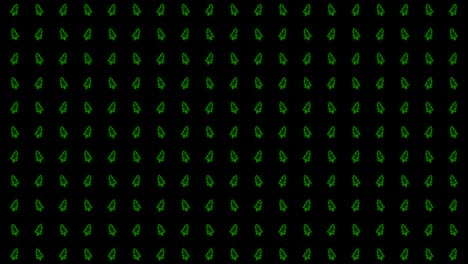 christmas tree tiled background animation pattern in glowing green and black