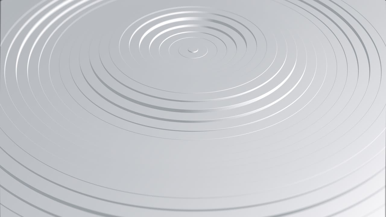 animación de fondo geométrico blanco abstracto. ondas y círculos radiales 3d. textura de estilo elegante moderno, ondas o anillos de patrón. telón de fondo en bucle, papel tapiz en vivo. diseño de movimiento de superficie ondulante