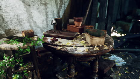 habitación olvidada: una naturaleza muerta rústica de objetos abandonados