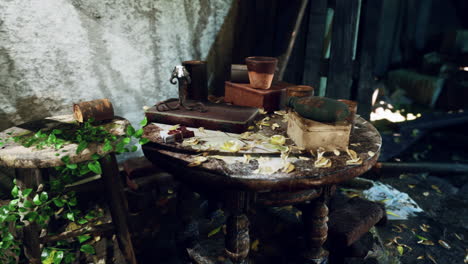 forgotten room: a rustic still life of abandoned objects