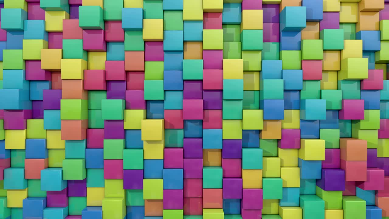 bucle de arco iris de cubo animado en 3d