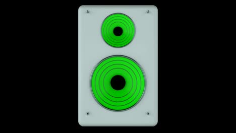 animación en 3d de un altavoz aislado. en bucle.