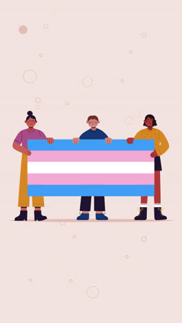 people holding a transgender pride flag