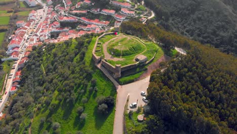 aerial panoramic zoom in castle of aljezur