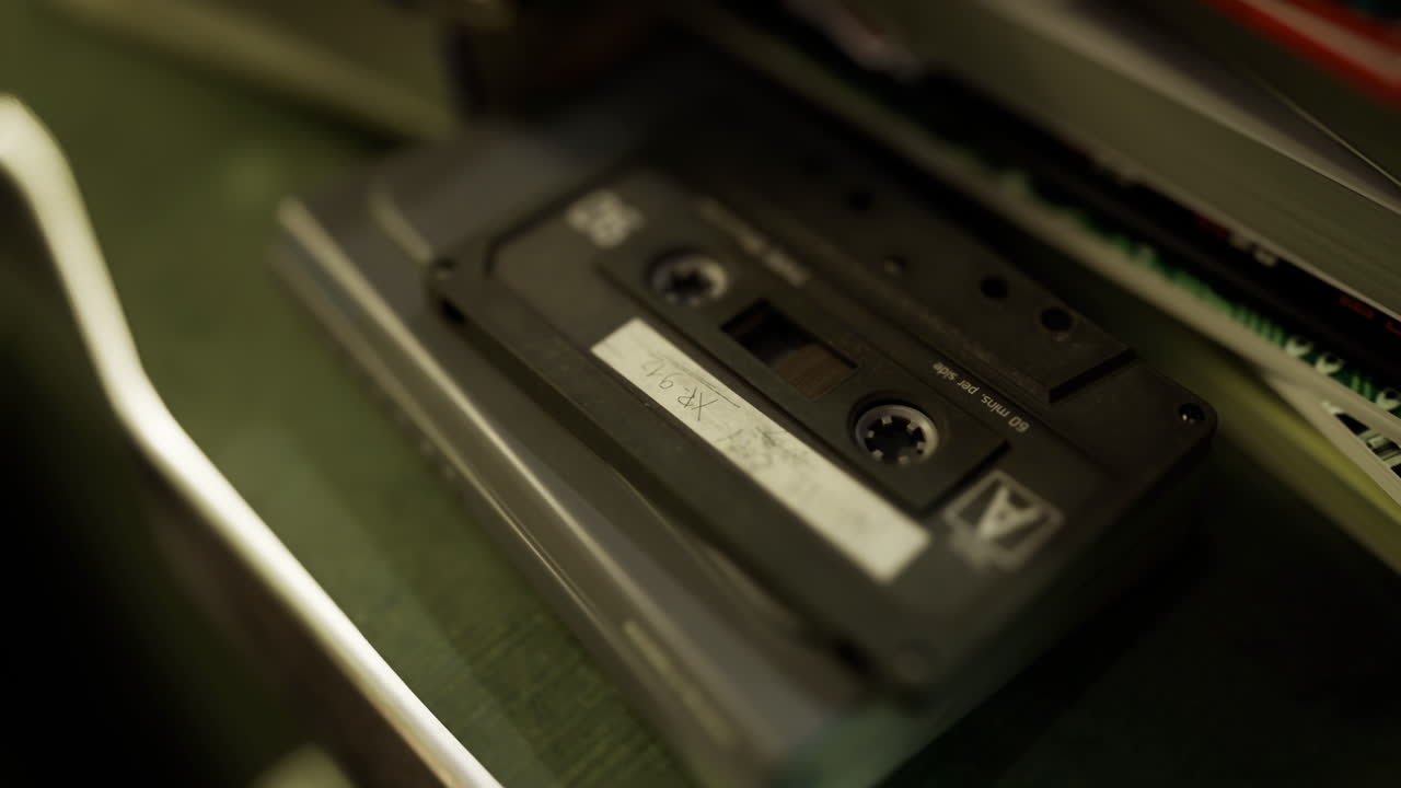 Nostalgic moments captured on a vintage audio cassette from the 1980s