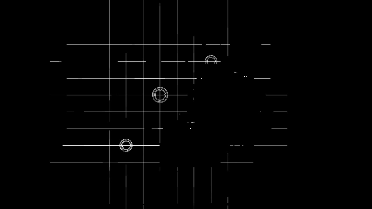 Abstract Digital Grid with Animated HUD Circles