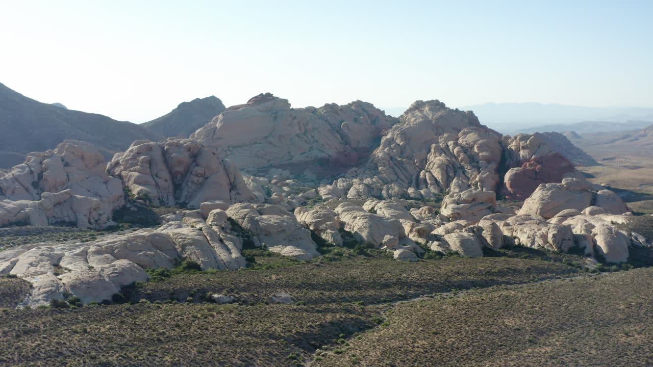 Aerial View of Arid Rock Formations in a Desert Landscape