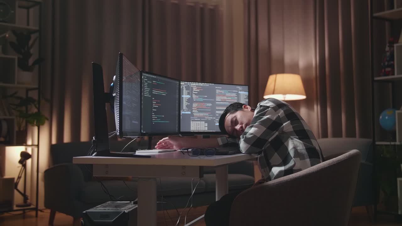 Programmer Taking a Nap at Their Desk