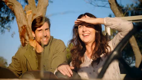 happy friends enjoying during safari vacation 4k