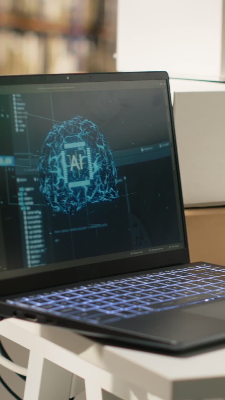 Vertical Video Guy using AI and scanner on awb shipping labels for tracking info
