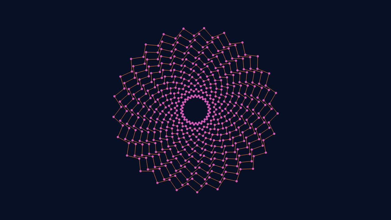 patrón circular intrincado de líneas y puntos de conexión