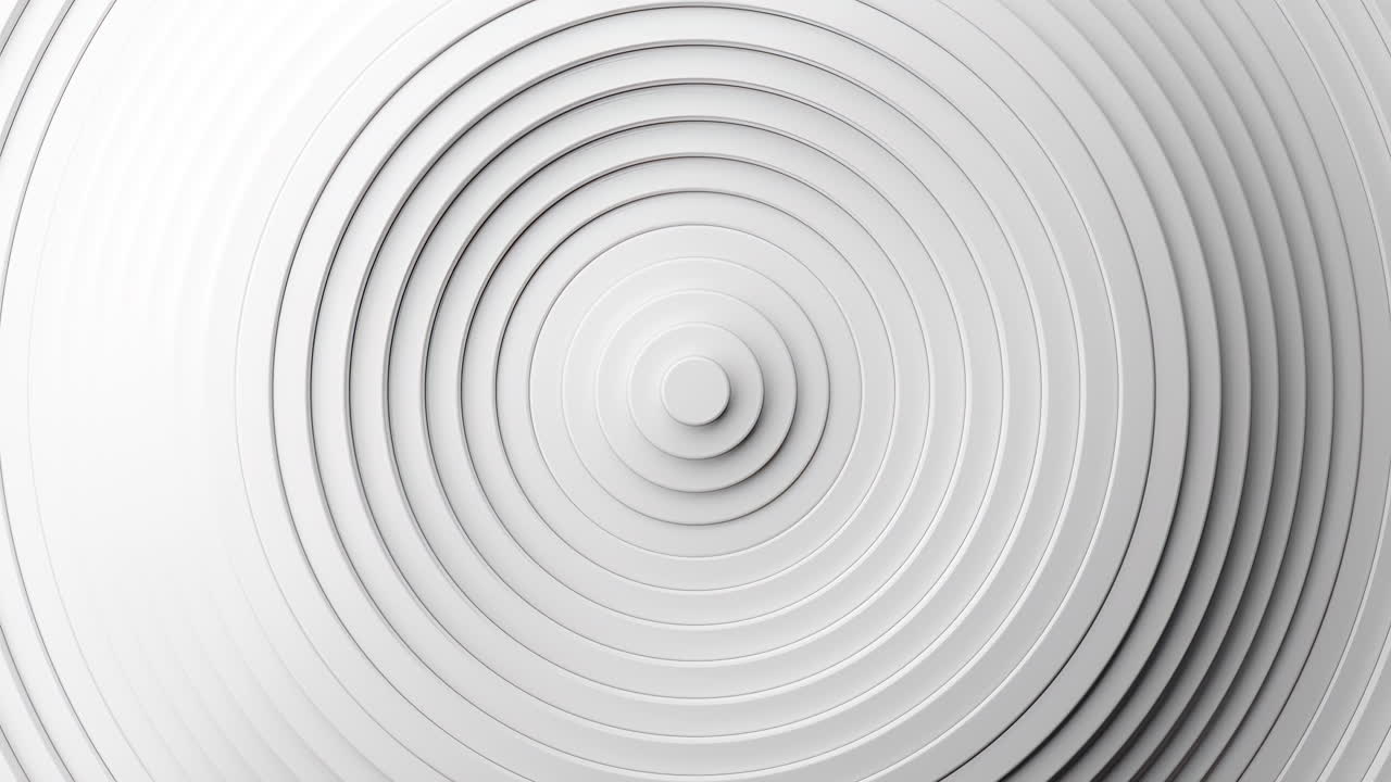 White clean rings animation. Abstract background. Loop animation