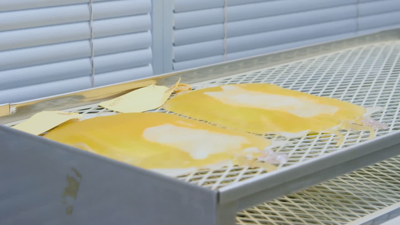 Plasma bags on a rack in blood bank 4k