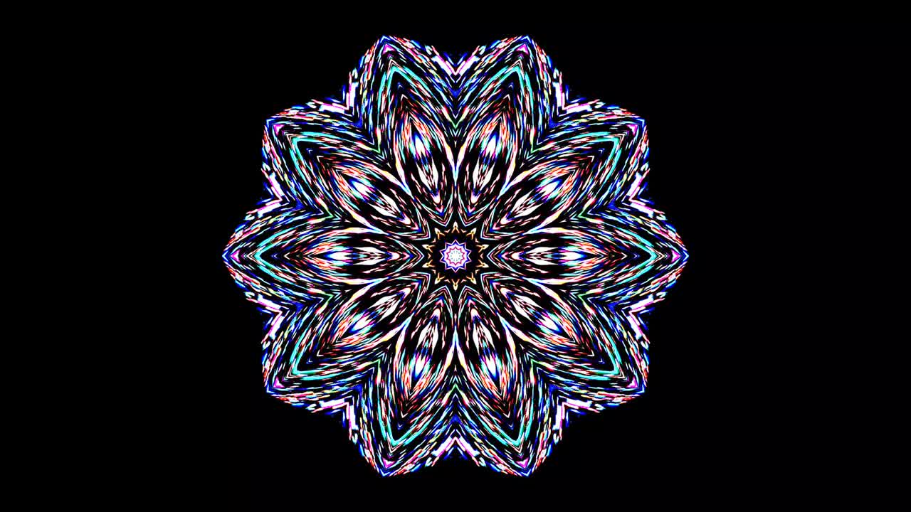 hermoso caleidoscopio abstracto que brilla, una luz radiante que regula los movimientos sutiles