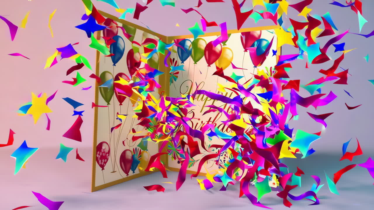 Colorful Happy Birthday Pop-up Card