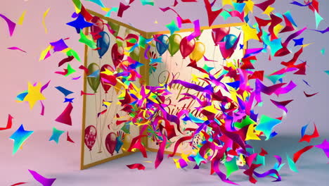 colorful happy birthday pop-up card