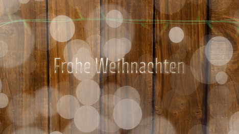 Animation-Des-Textes-„Frohe-Weihnachten“,-Lichtpunkte-über-Weihnachtlichen-Lichterkettendekorationen