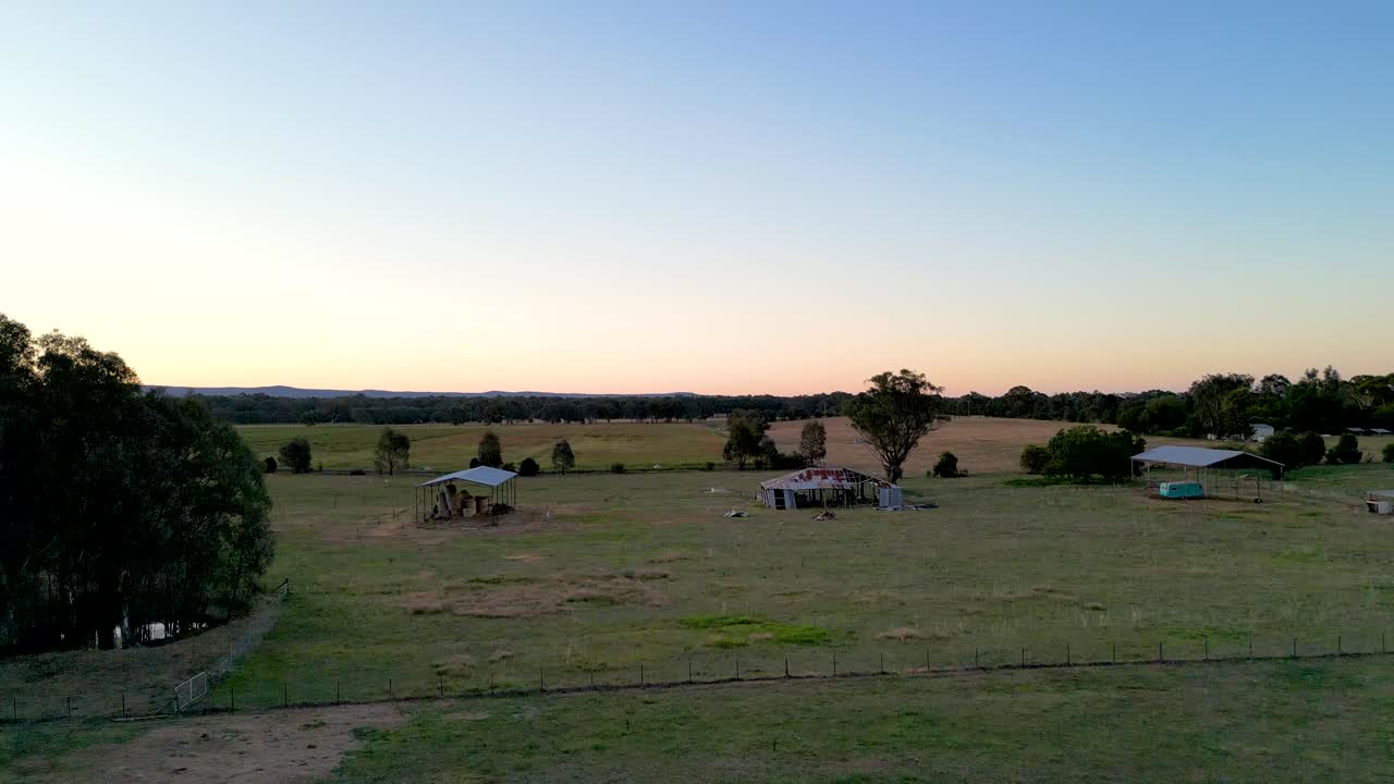 Looking to the west over an old farm shed