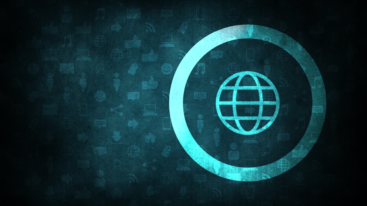 Big globe icon on network background