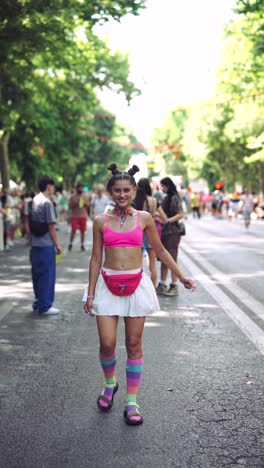woman at a pride parade