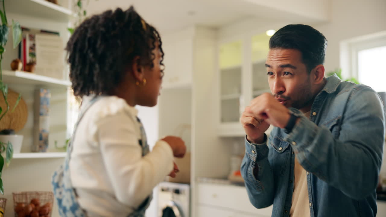 Father and Daughter Having Fun Together