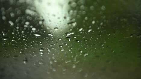 movement of rain falling on car windshield