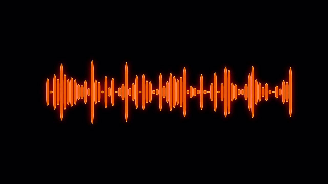 Animated Orange Audio Equalizer Displaying Sound Waves