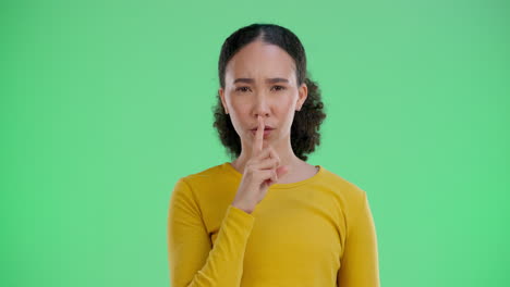 woman gesturing silence