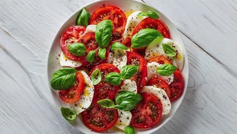 Fresh-Caprese-Salad-with-Mozzarella,-Tomato,-and-Basil