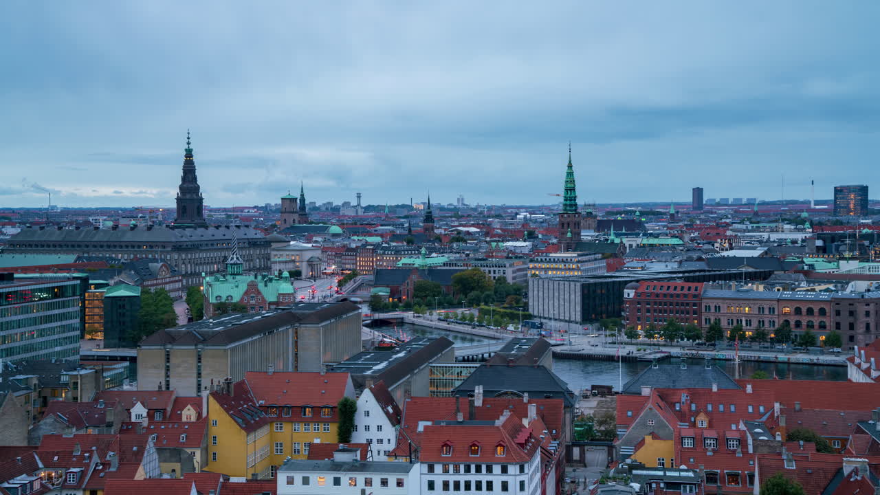 Copenhagen Sunset Timelapse: Old Town Skyline & Towers