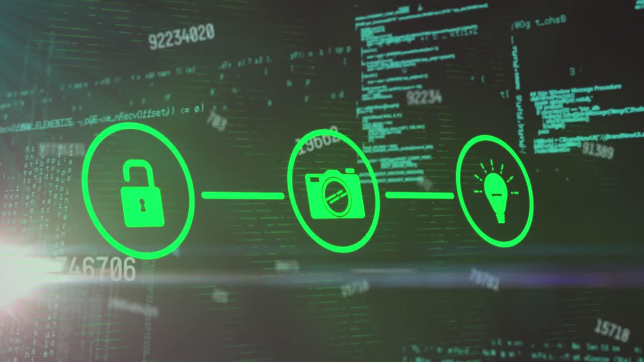 animación del procesamiento de datos a través de una red de conexiones